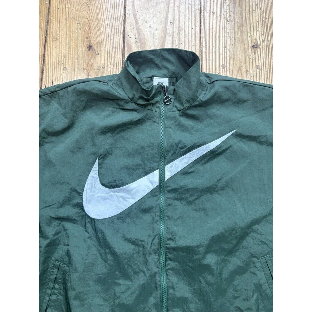 Nike Sportswear Essential Woven Jacket Green Size Medium Big Center Swoosh